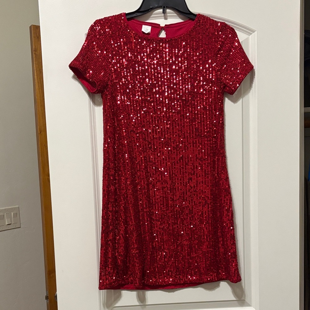Girls Red Sequin Dress lots of sparkle